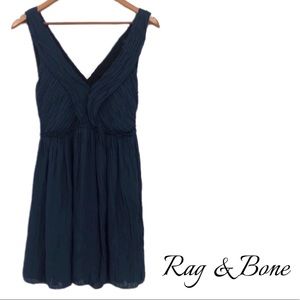rag & bone | Navy Blue Silk Mini Dress